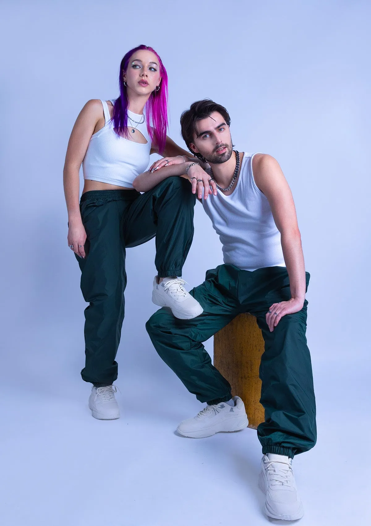 118T Unisex Cuffed Nylon Jogger - Hunter Green