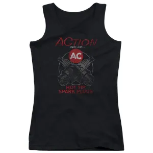 AC Delco Cross Plugs Womens Tank Top Shirt Black AC Delco Cross Plugs Womens Tank Top Shirt Black