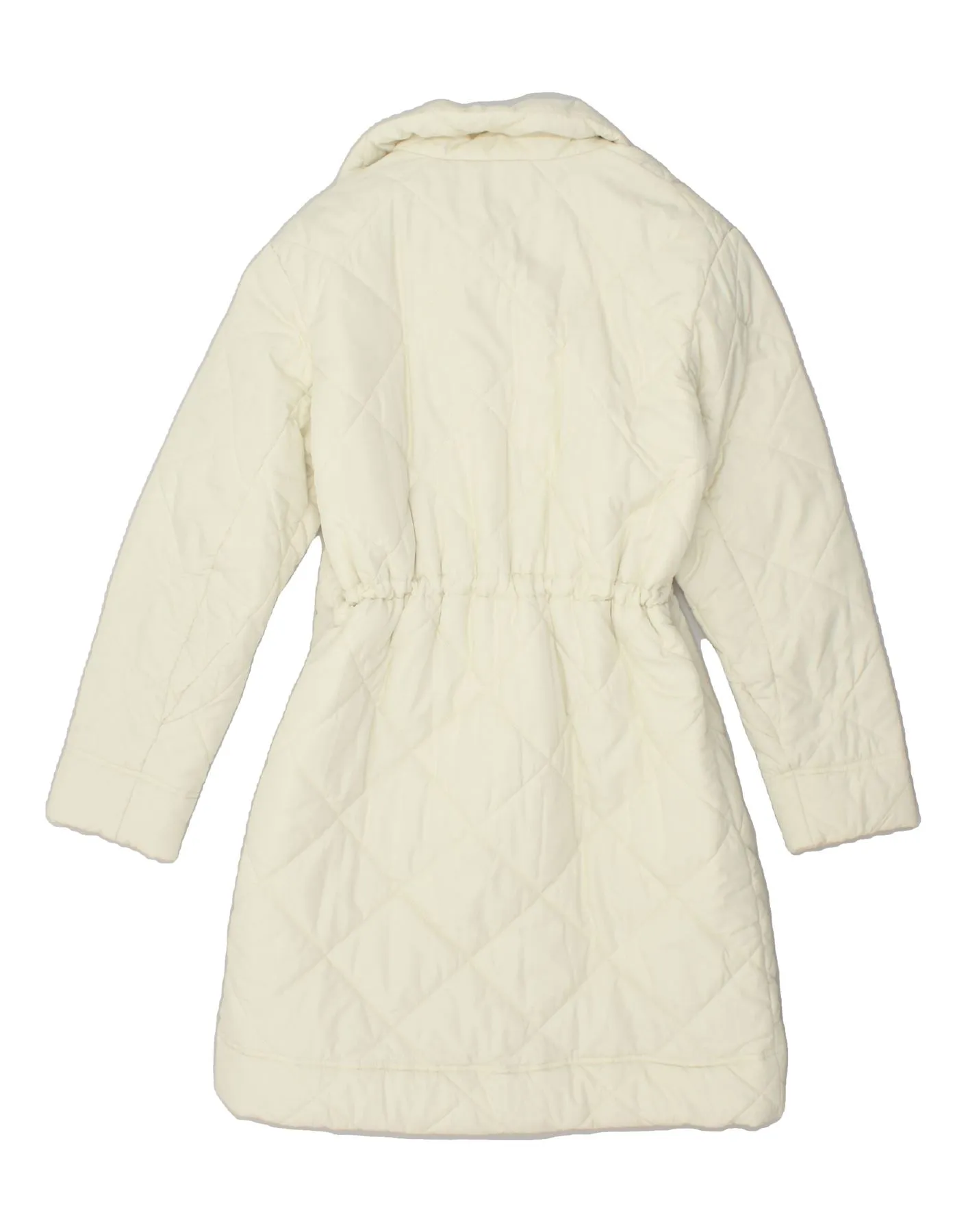 ADIDAS Womens Quilted Coat UK 14 Large Off White Polyester