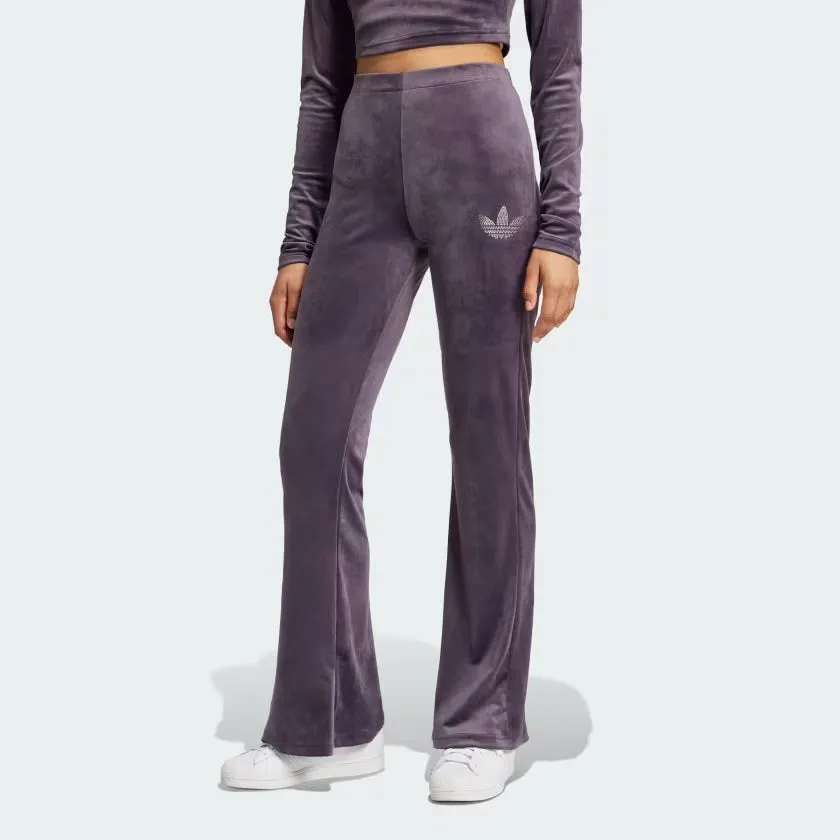 adidas Women's Velvet Pants With Rhinestone Trefoil