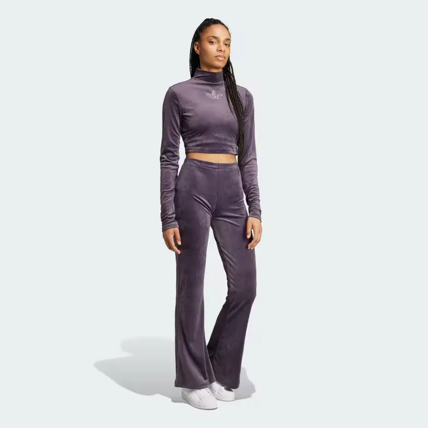 adidas Women's Velvet Pants With Rhinestone Trefoil