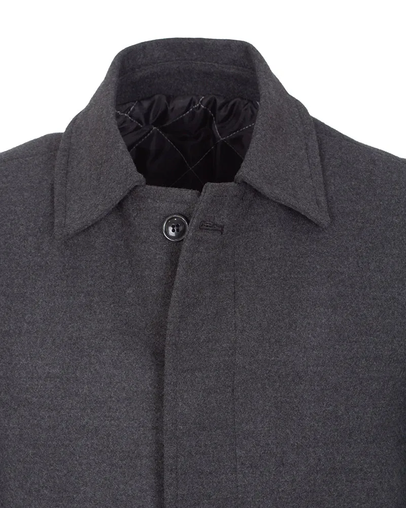 Anthrasite Single Breast Classic Men's Overcoat J 521