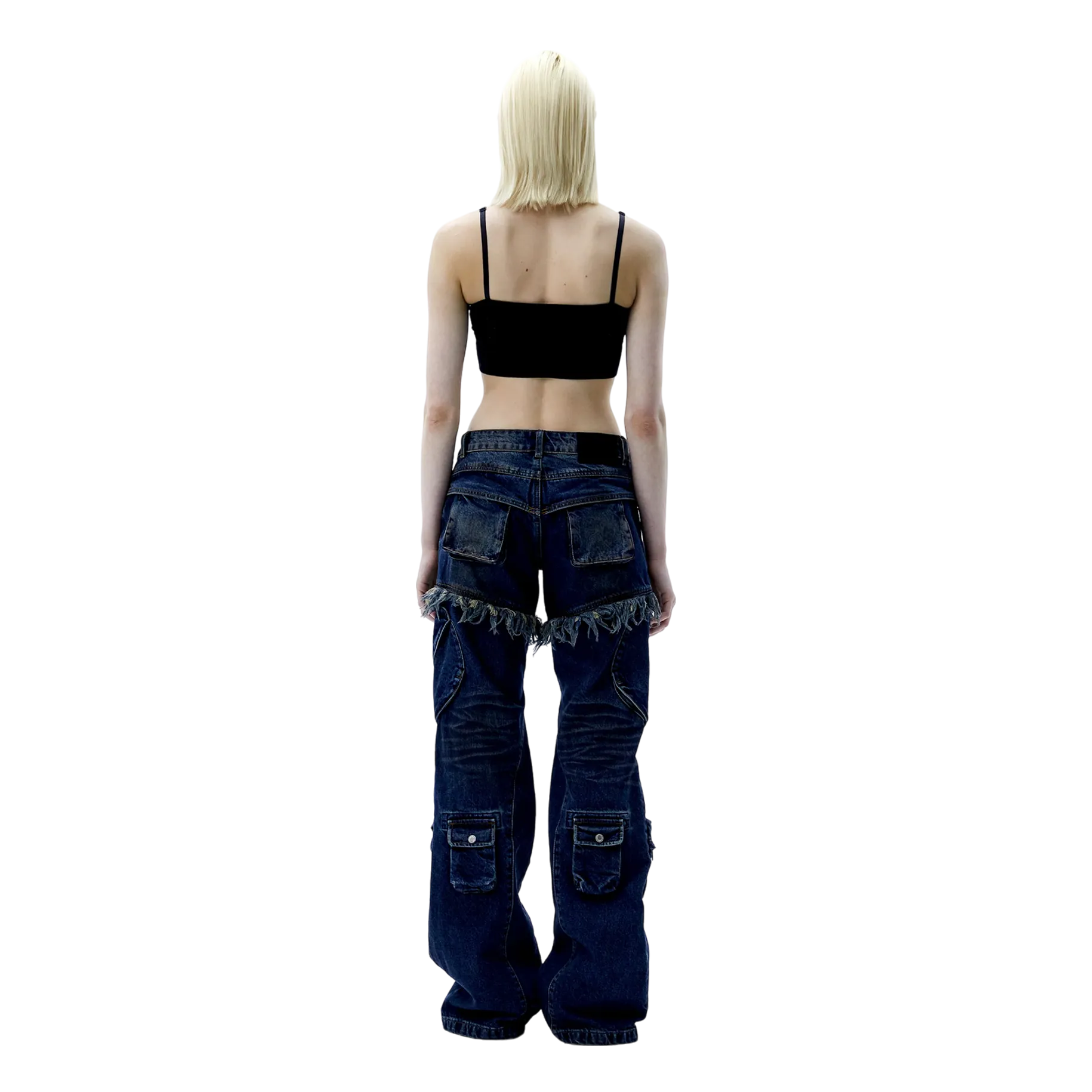 (Ariella) Work Denim Pants —  Indigo Blue