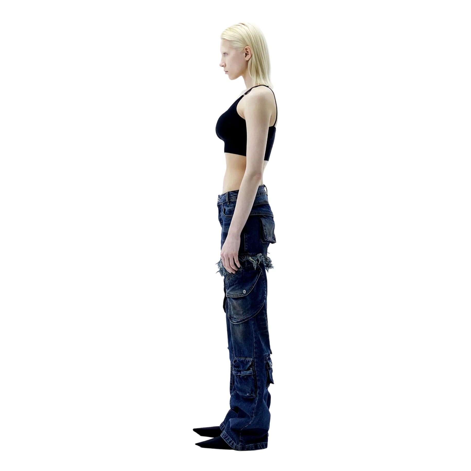(Ariella) Work Denim Pants —  Indigo Blue