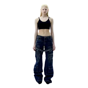 (Ariella) Work Denim Pants —  Indigo Blue