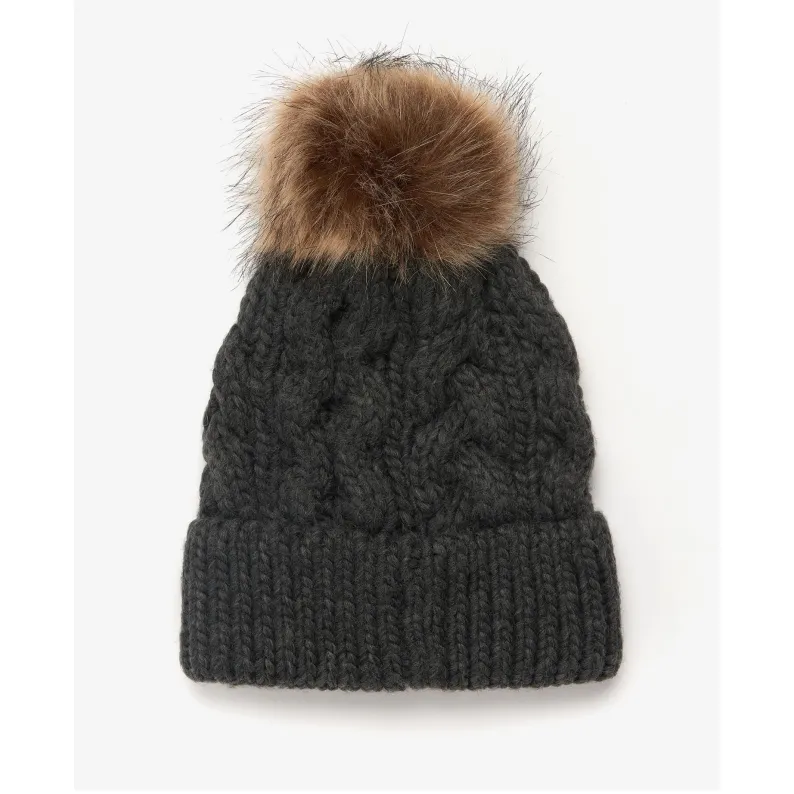 BARBOUR PENSHAW CABLE-KNIT BEANIE LHA0386 - Charcoal