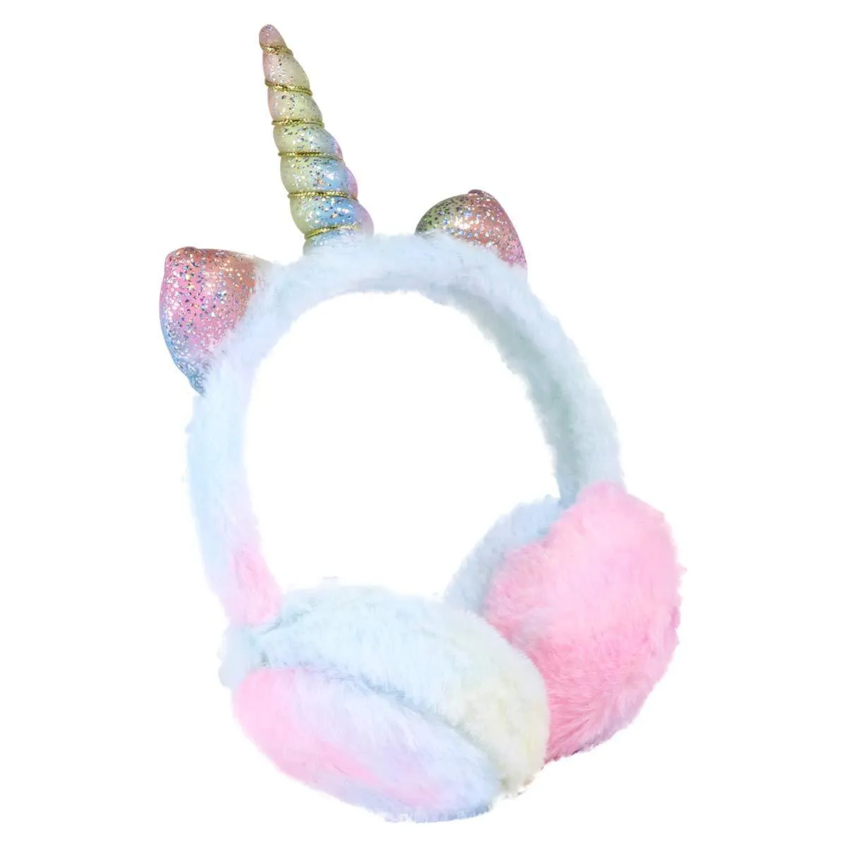 BESPORTBLE Kids Unicorn Earmuffs Plush Winter Ear Warmers Foldable Ear Muffs Cover for Women Kids Girls Adults Outdoor Christmas (Blue) Pink