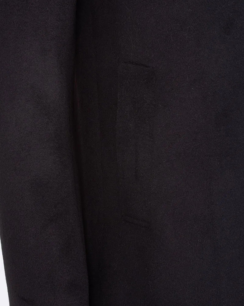 Black Plain Design Men's Overcoat J 504