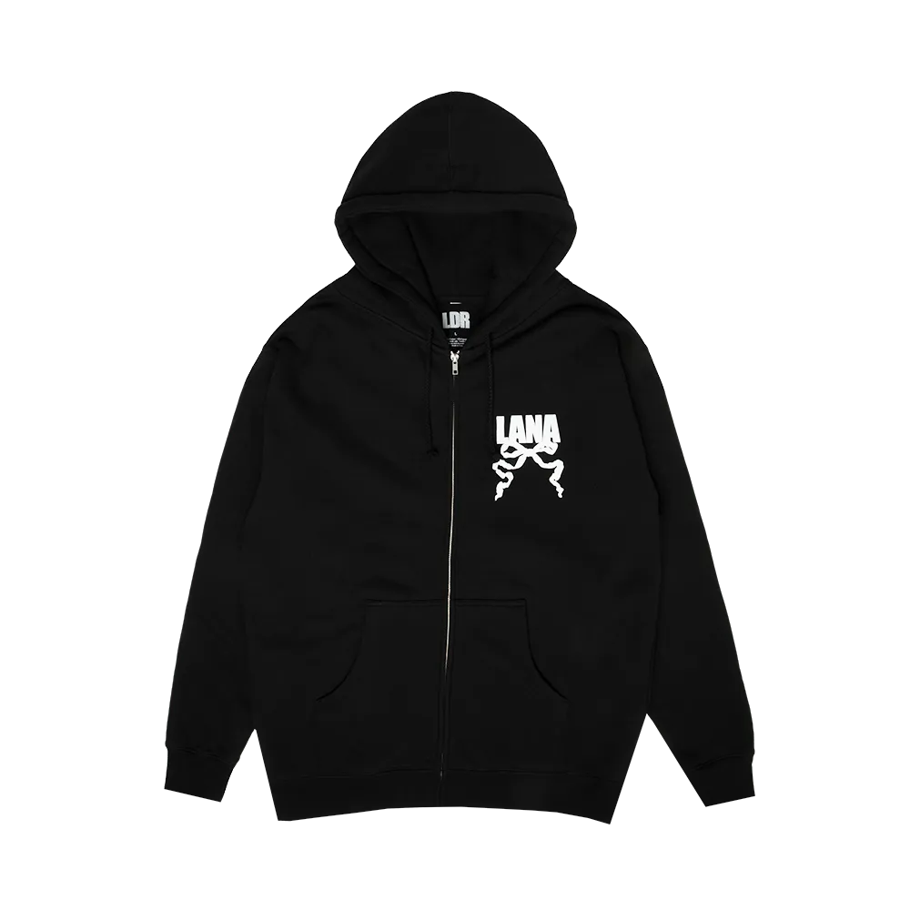Black Zip-Up Hoodie With Logo