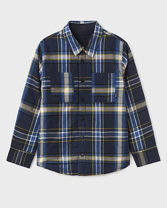 Blue Plaid Big Boys Shacket