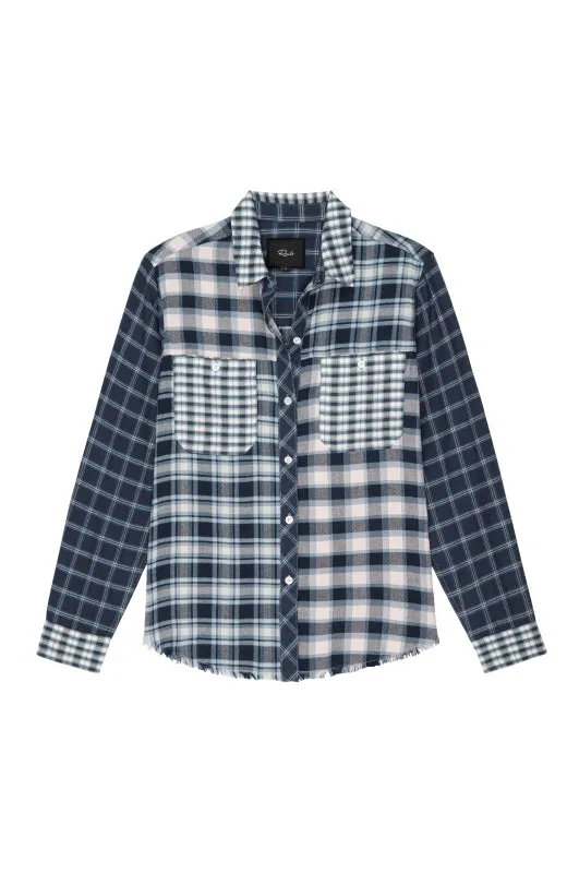 Brando Shirt Sky Navy Mixed Plaid