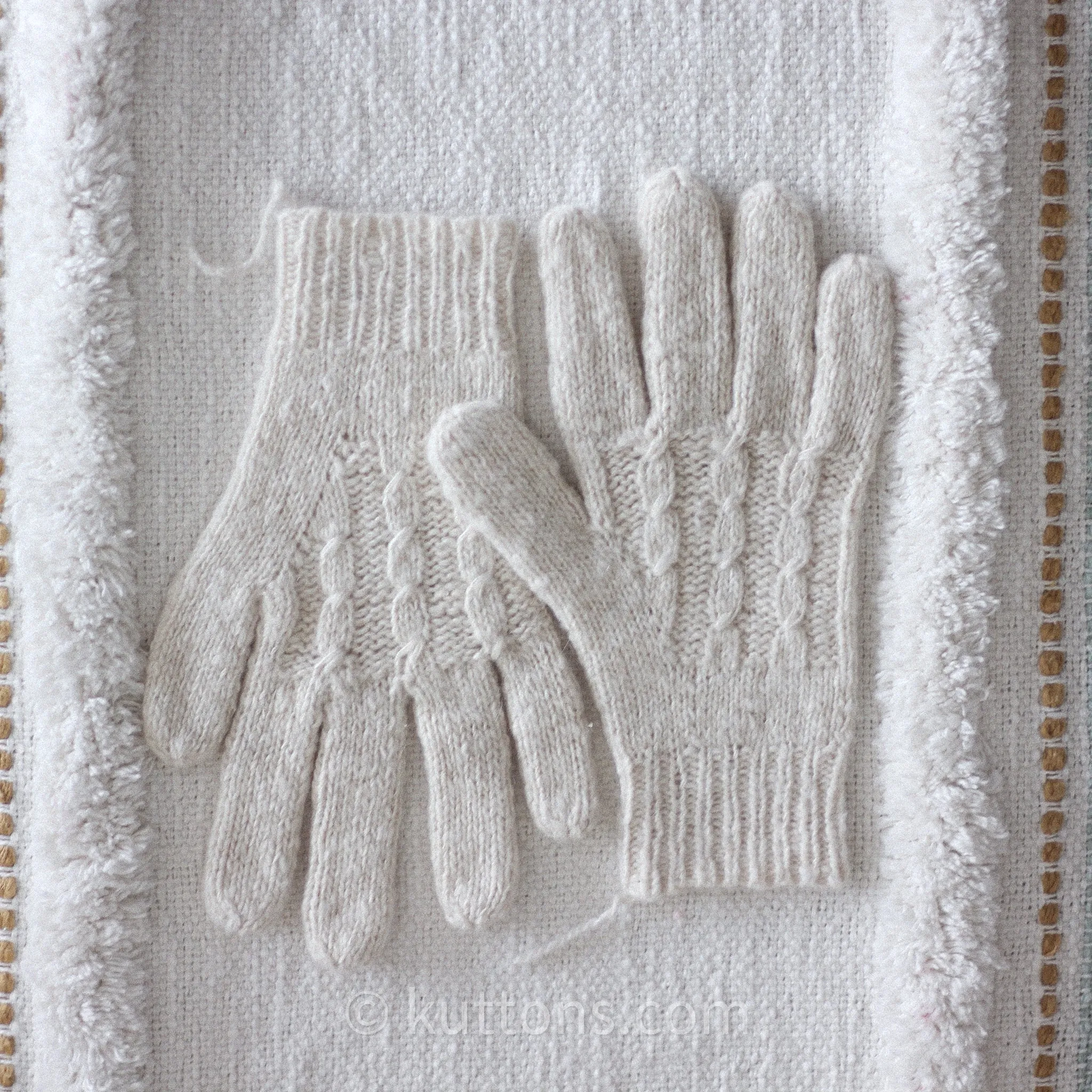 Cashmere Gloves for Women - Handspun & Handknit - 100% Pashmina Cashmere from Ladakh Himalayas | Milk White