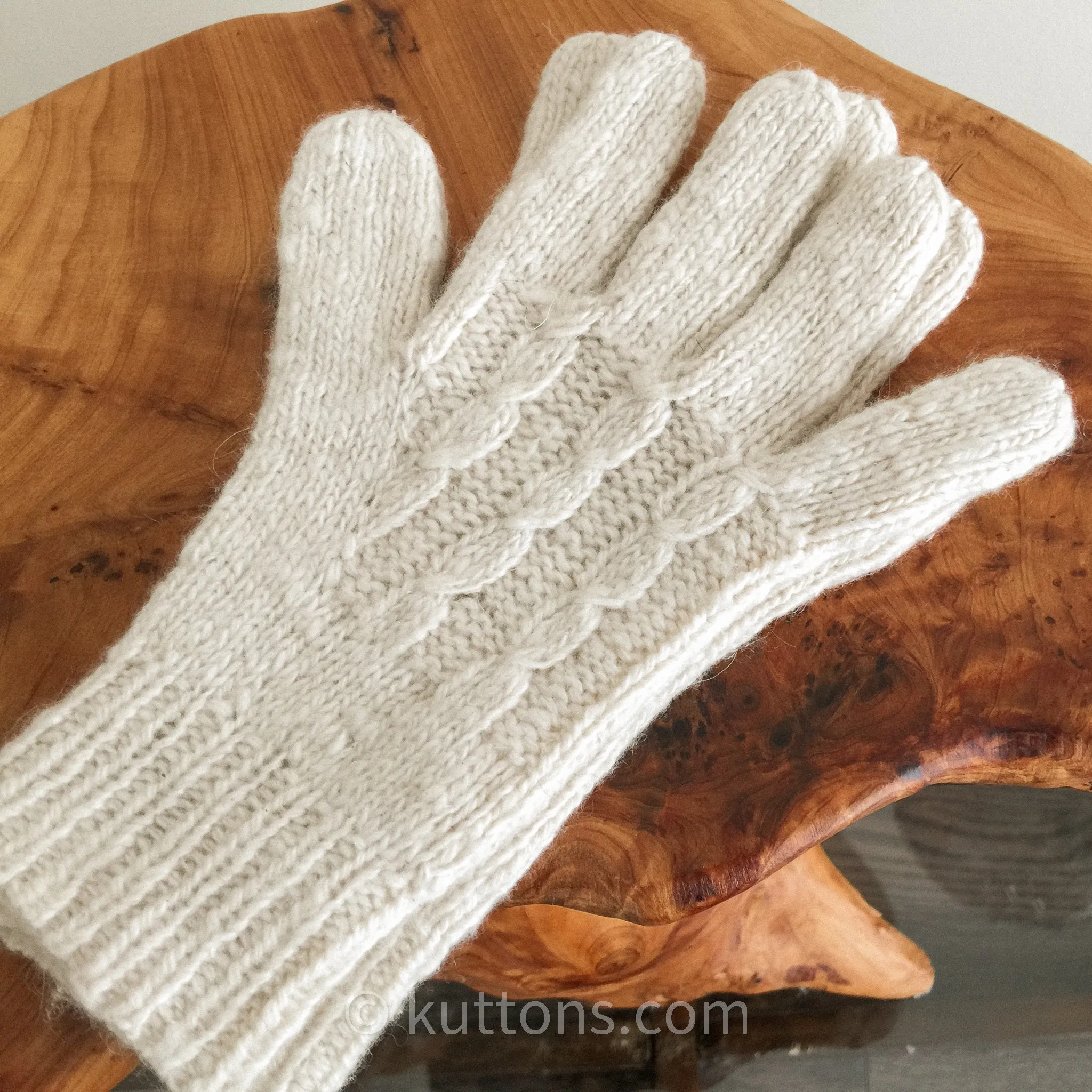 Cashmere Gloves for Women - Handspun & Handknit - 100% Pashmina Cashmere from Ladakh Himalayas | Milk White