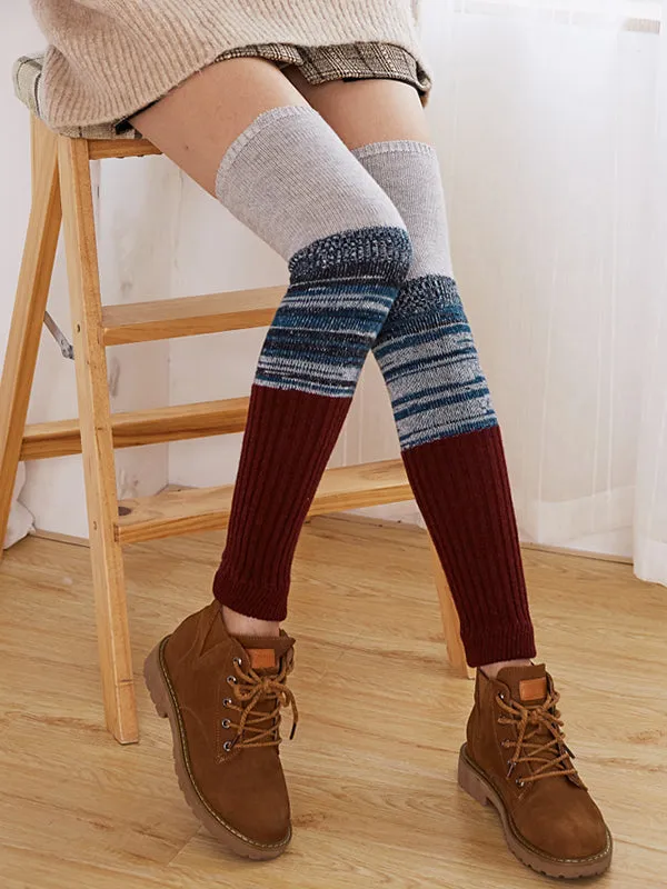 Casual Contrast Color Leg Warmers Leg Warmers Accessories