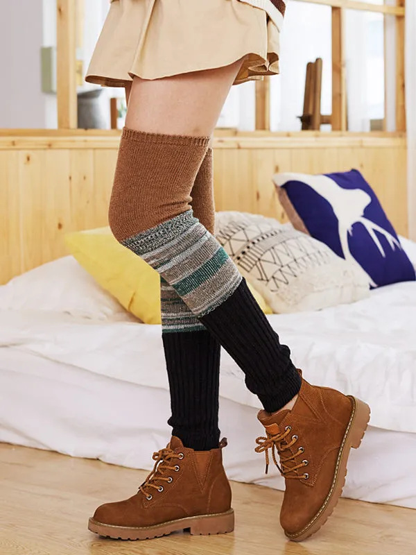Casual Contrast Color Leg Warmers Leg Warmers Accessories
