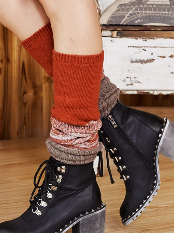 Casual Contrast Color Leg Warmers Leg Warmers Accessories