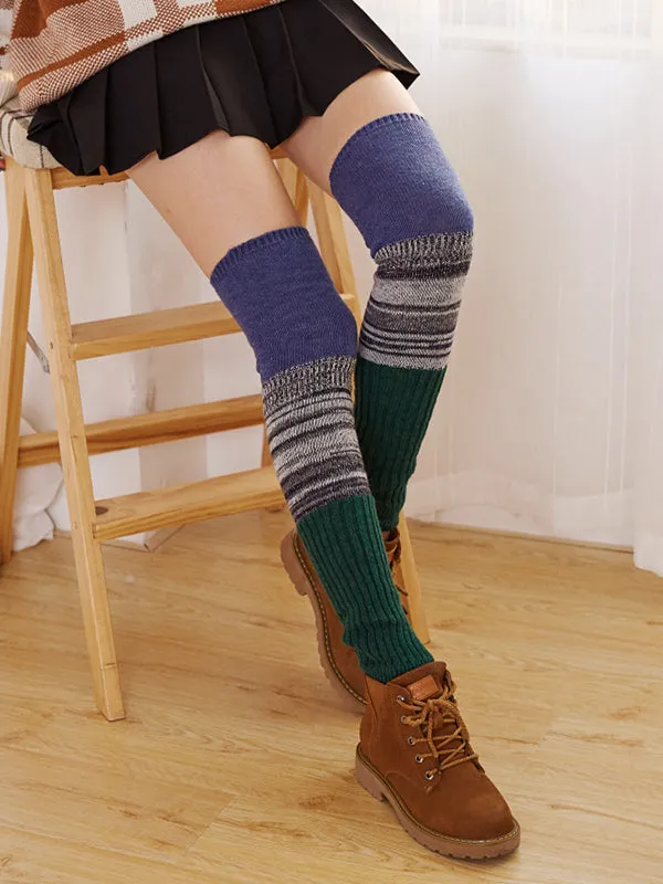 Casual Contrast Color Leg Warmers Leg Warmers Accessories