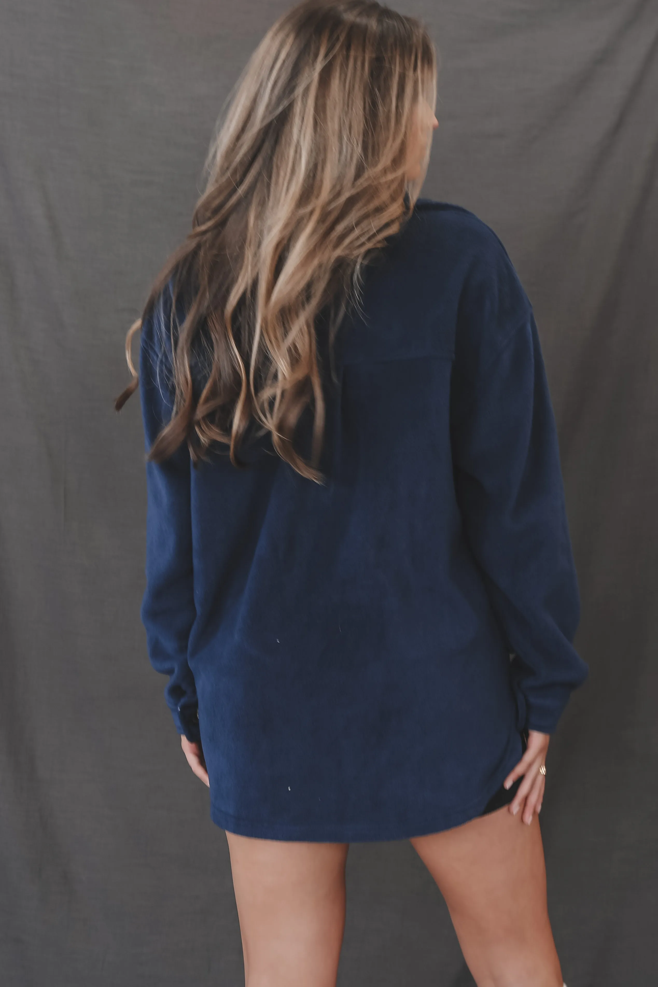 DEAL Talking By The Fire Navy Fleece Shacket Jacket