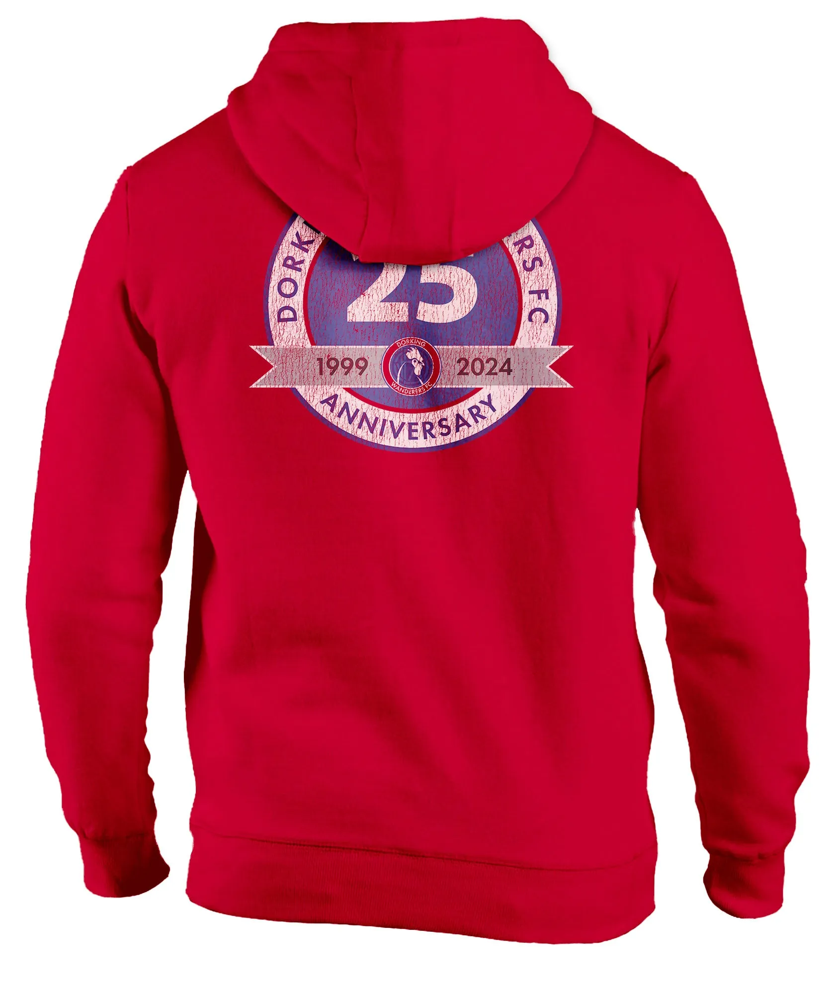 Dorking Wanderers FC Anniversary Fleece Pullover Hoodie - Red