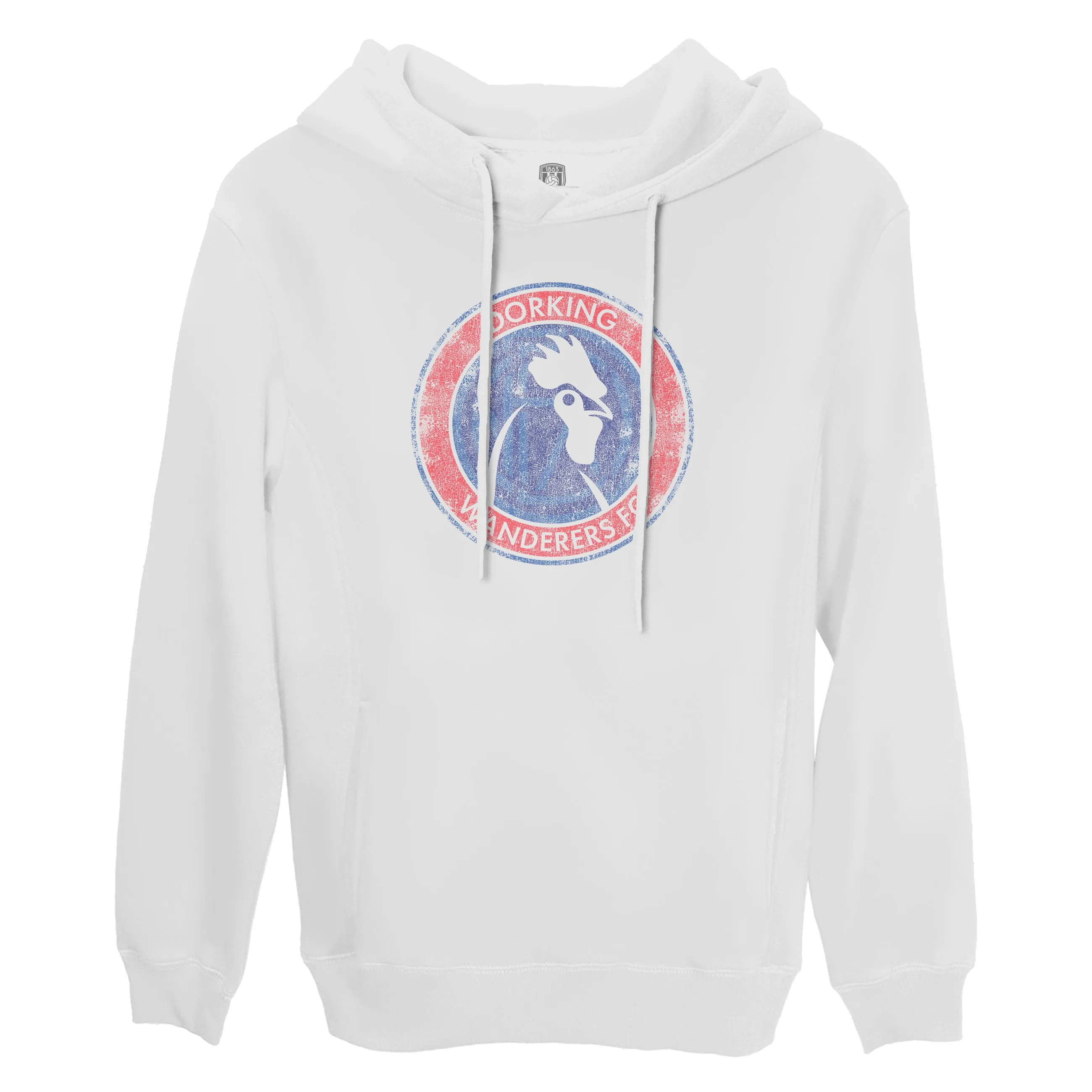 Dorking Wanderers FC Color Badge Fleece Pullover Hoodie - White