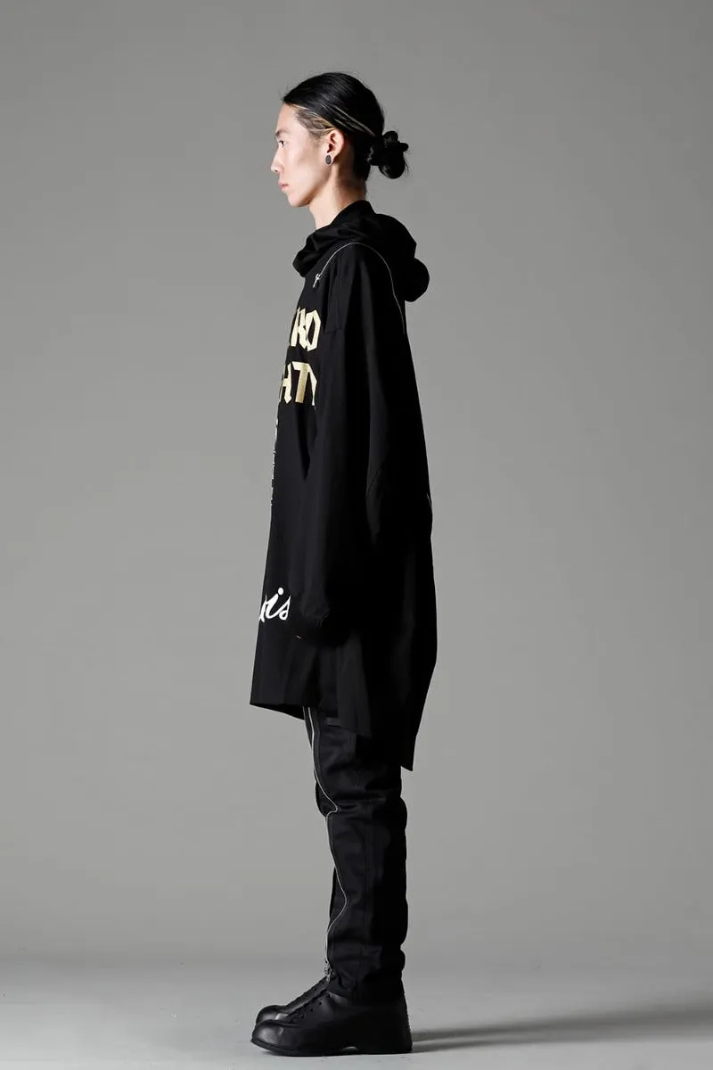 double zip balloon shaped balaclava neck shirt