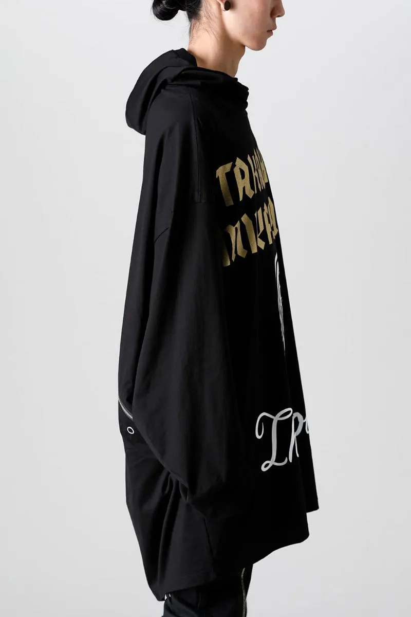 double zip balloon shaped balaclava neck shirt