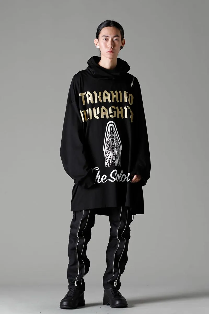 double zip balloon shaped balaclava neck shirt