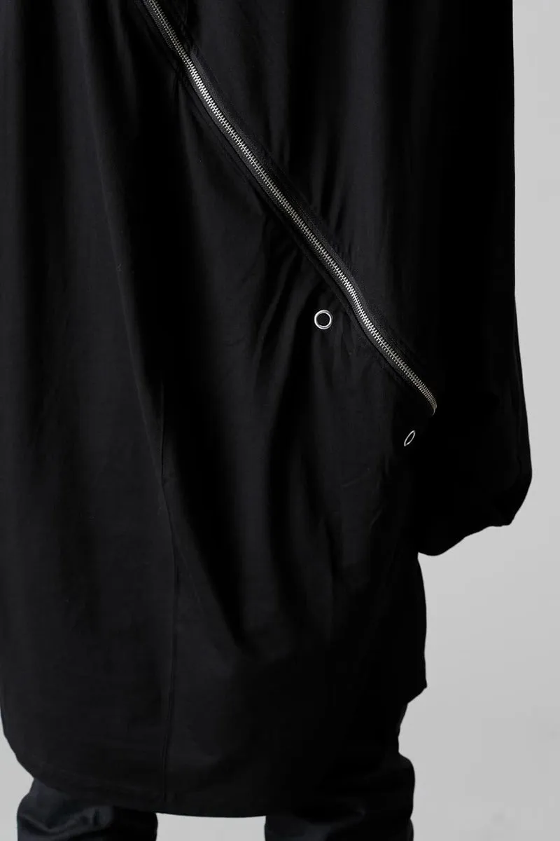 double zip balloon shaped balaclava neck shirt