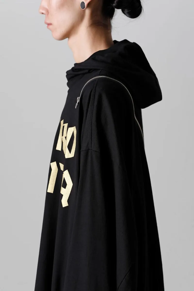 double zip balloon shaped balaclava neck shirt