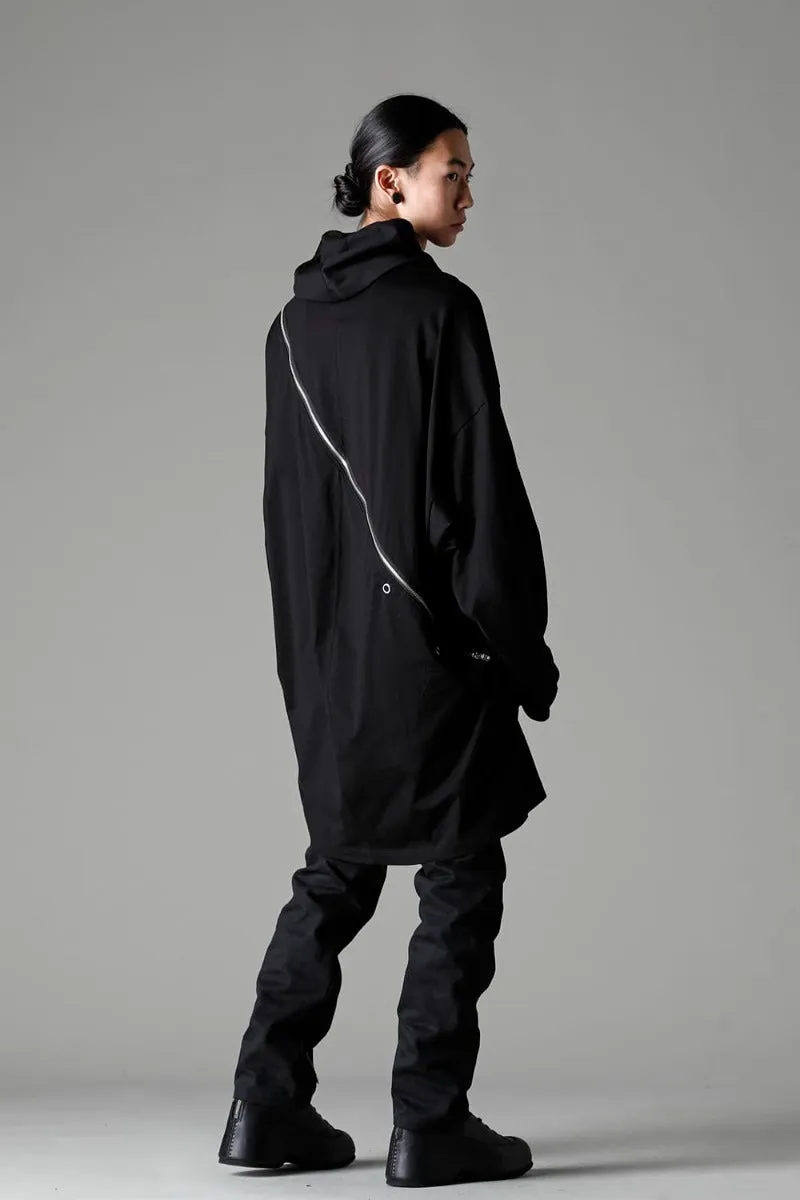 double zip balloon shaped balaclava neck shirt