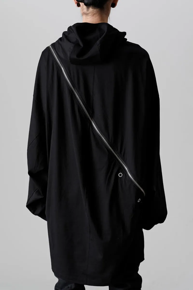 double zip balloon shaped balaclava neck shirt