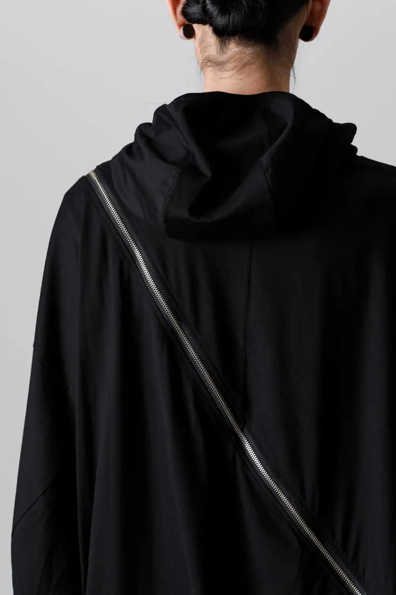 double zip balloon shaped balaclava neck shirt