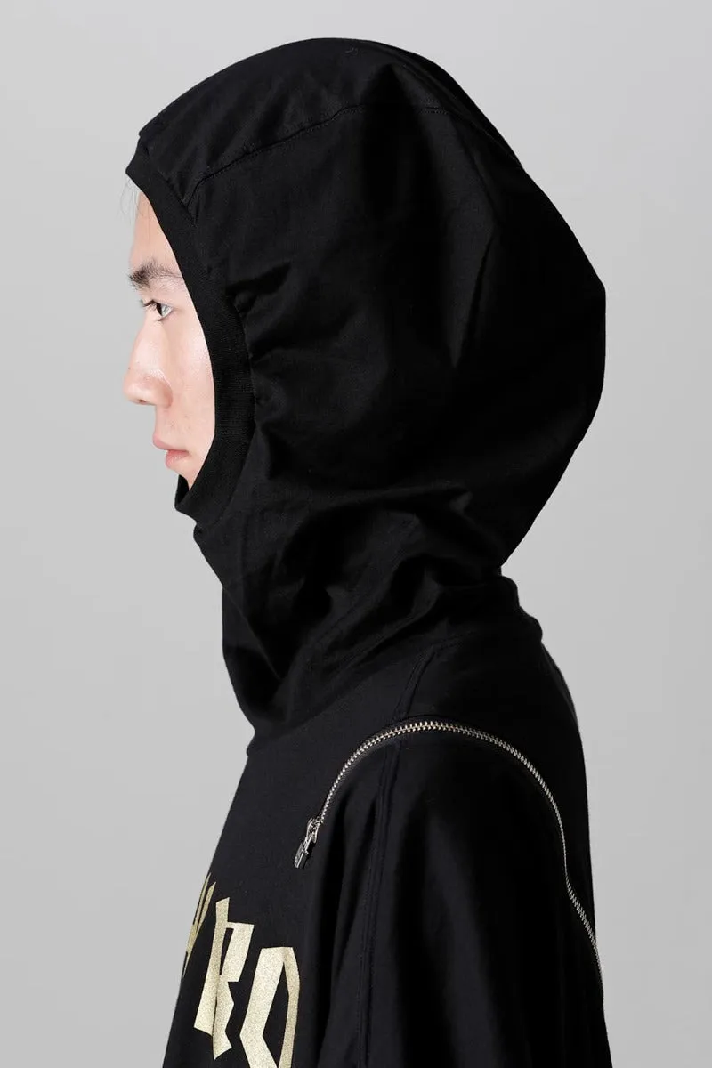 double zip balloon shaped balaclava neck shirt