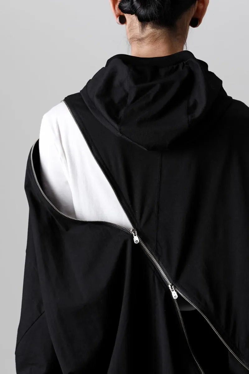 double zip balloon shaped balaclava neck shirt