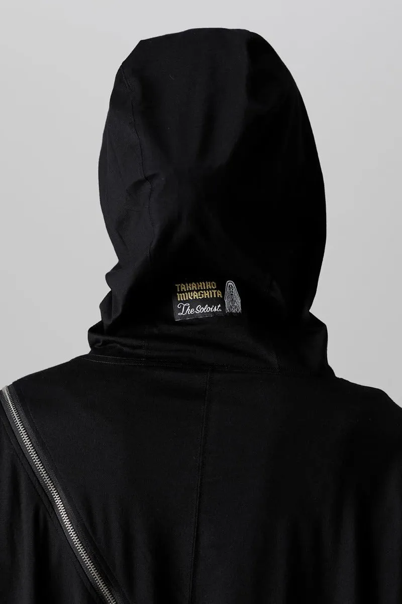 double zip balloon shaped balaclava neck shirt