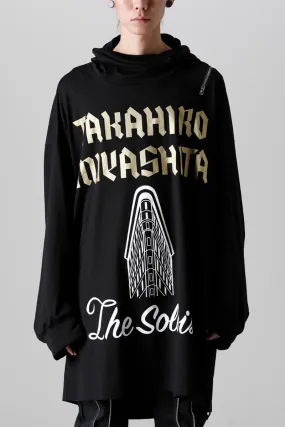 double zip balloon shaped balaclava neck shirt