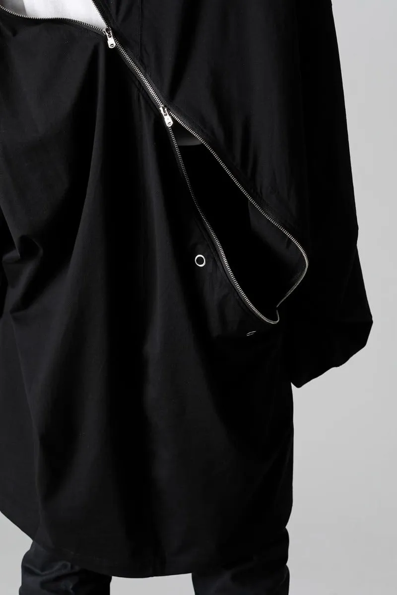 double zip balloon shaped balaclava neck shirt
