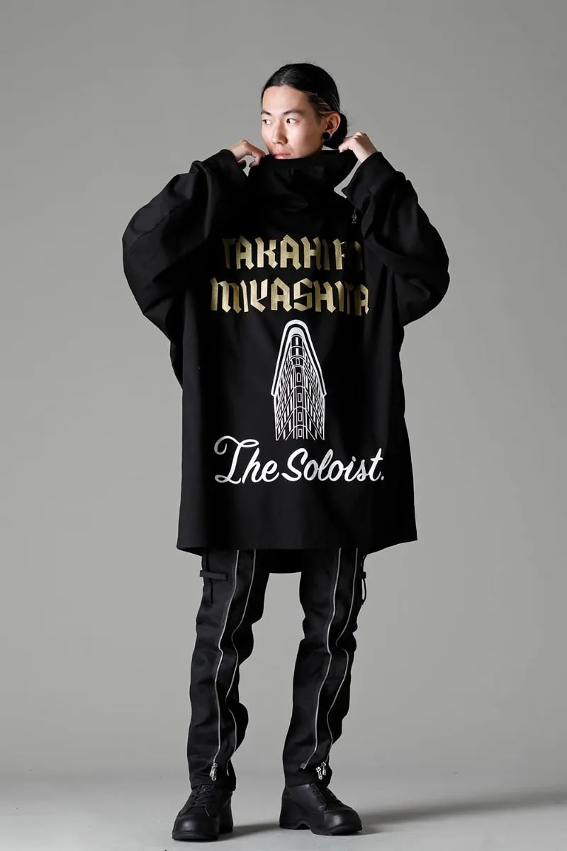 double zip balloon shaped balaclava neck shirt