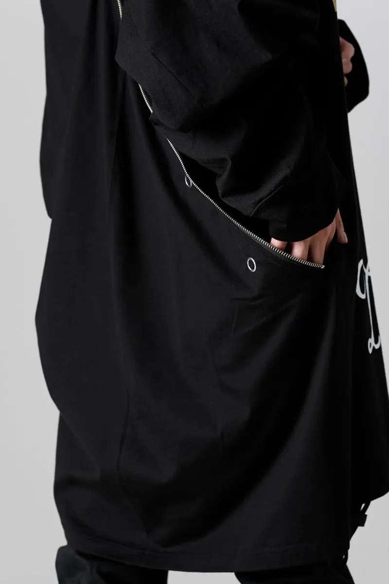 double zip balloon shaped balaclava neck shirt