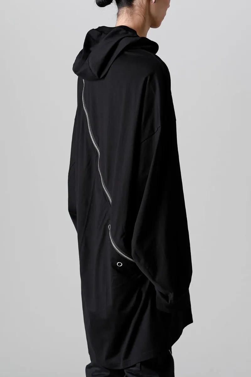 double zip balloon shaped balaclava neck shirt