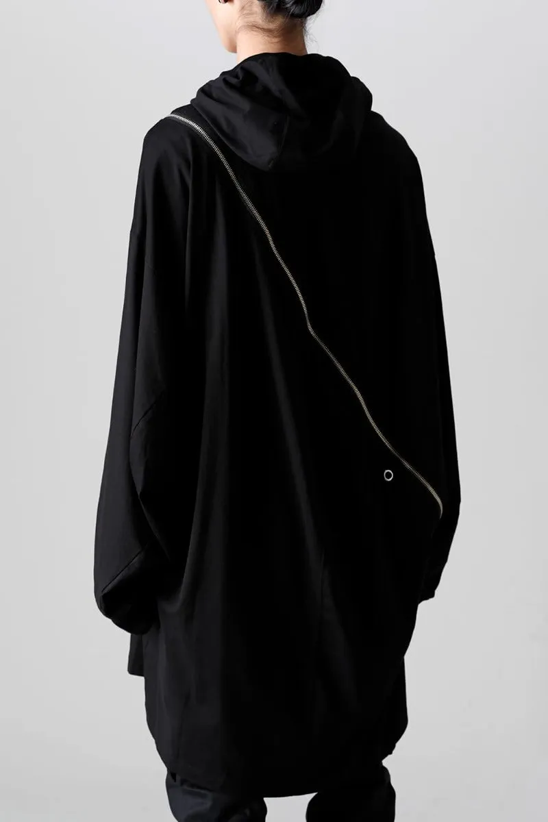 double zip balloon shaped balaclava neck shirt