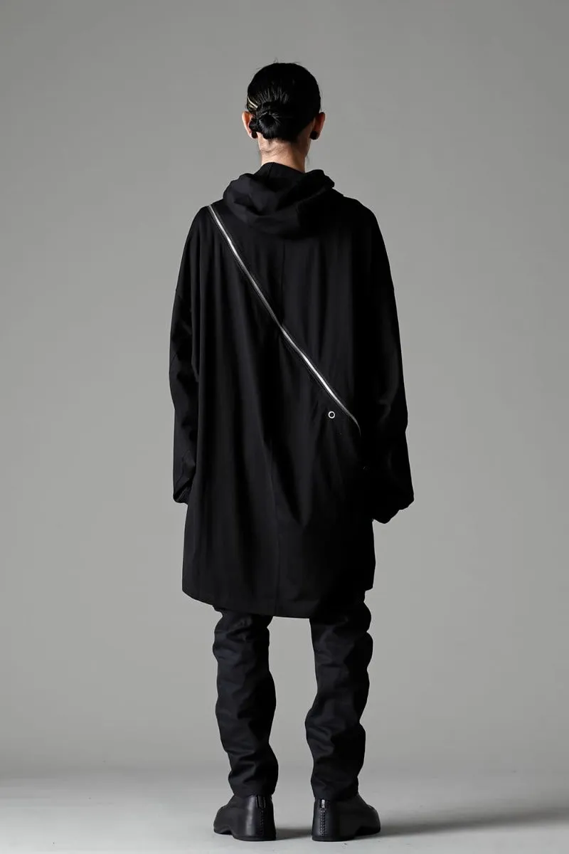 double zip balloon shaped balaclava neck shirt