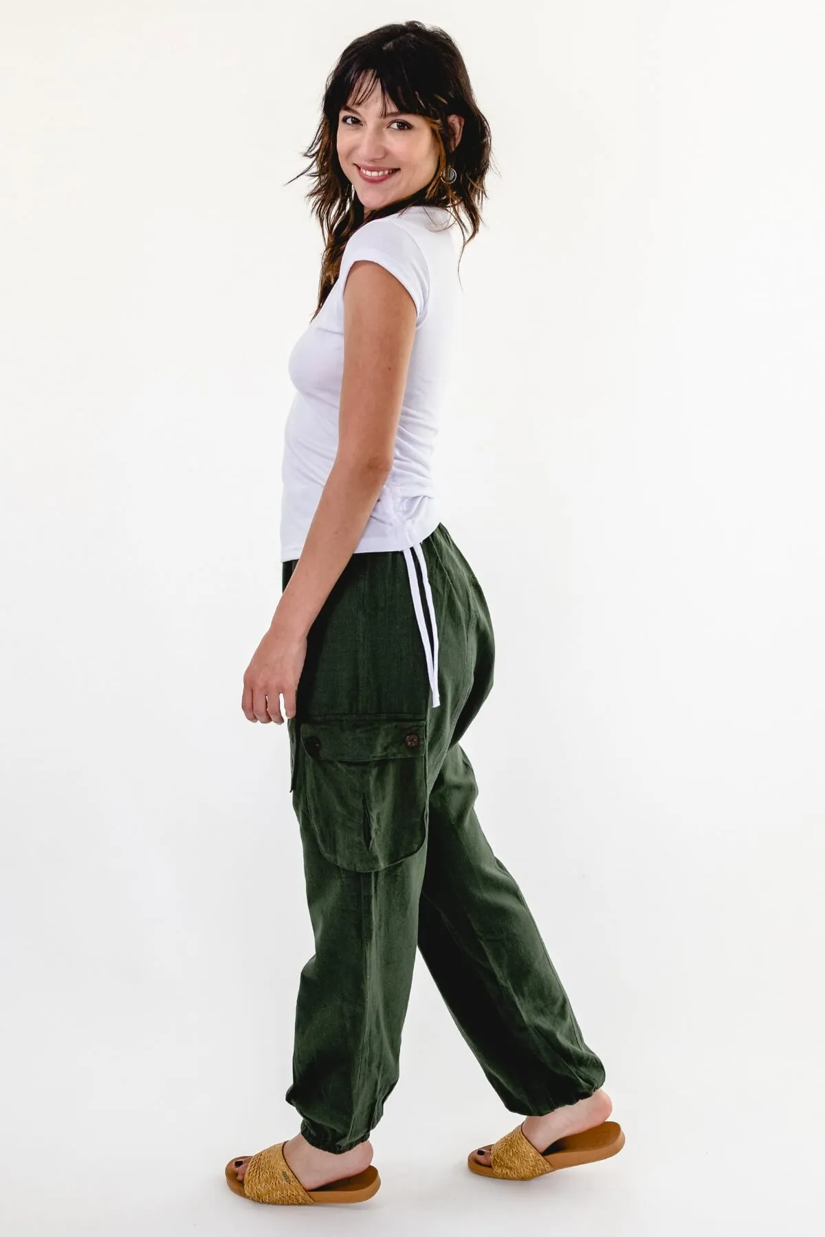 Drop Crotch Pants - Green