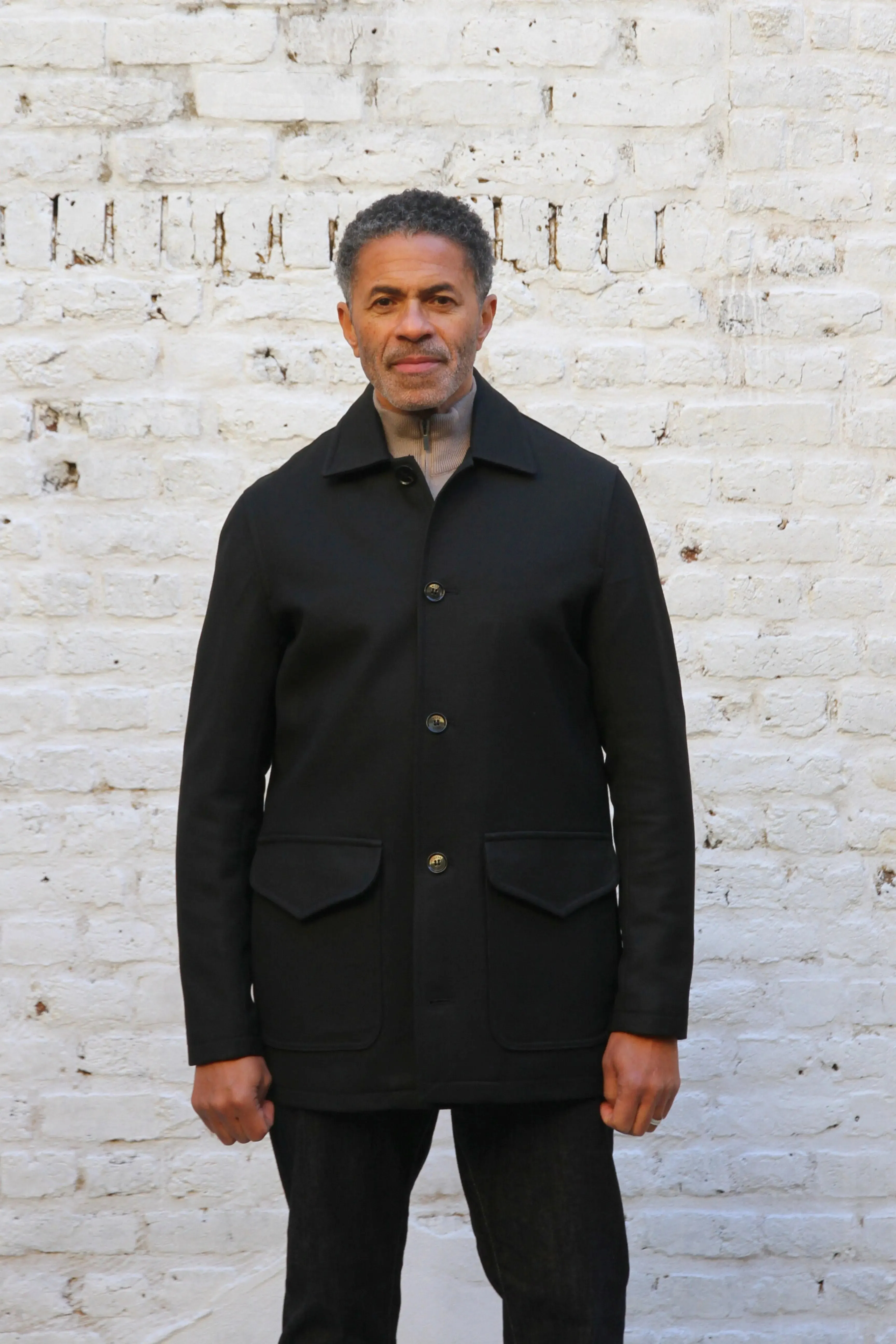 Eddie Lined Coat - Black Twill