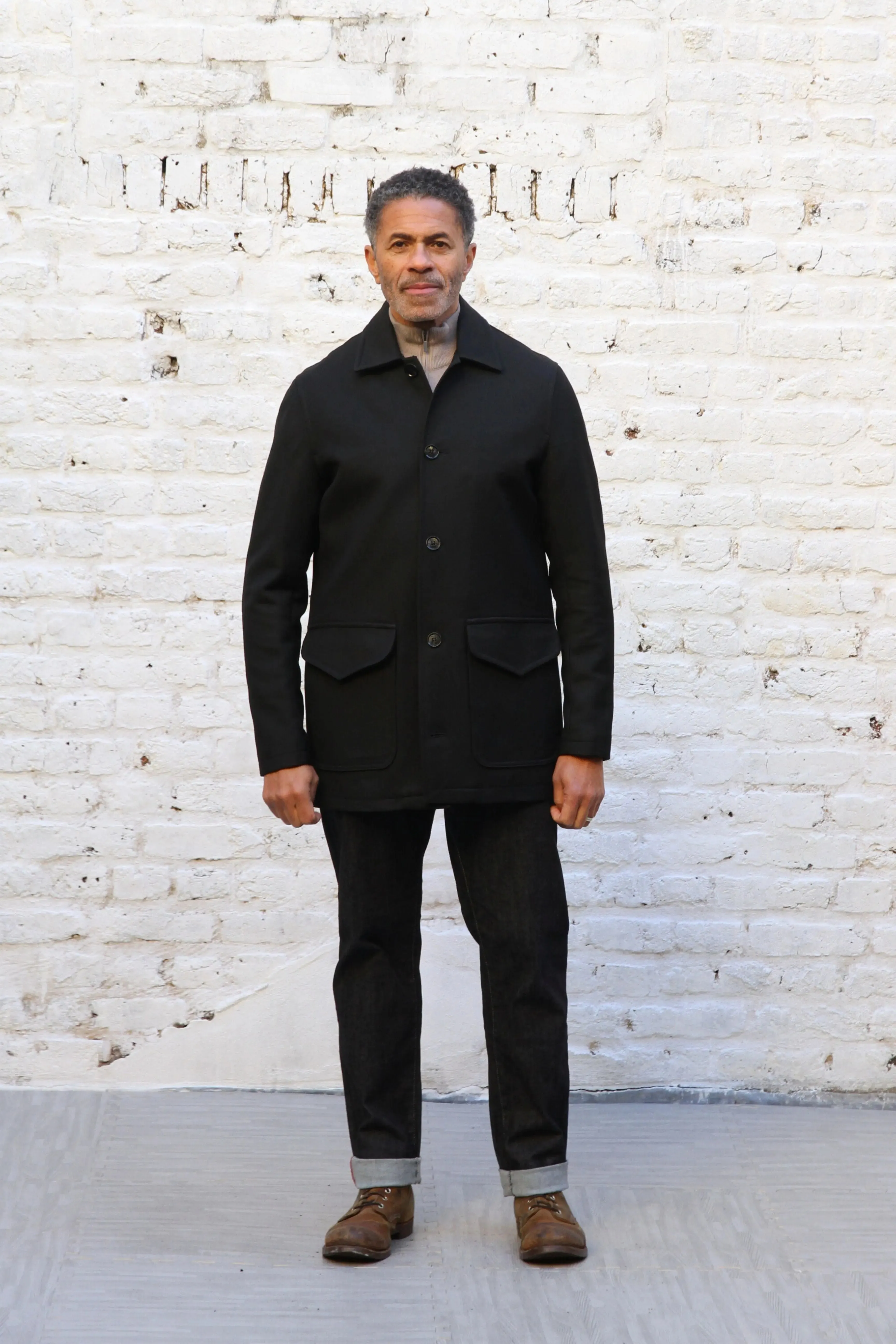 Eddie Lined Coat - Black Twill