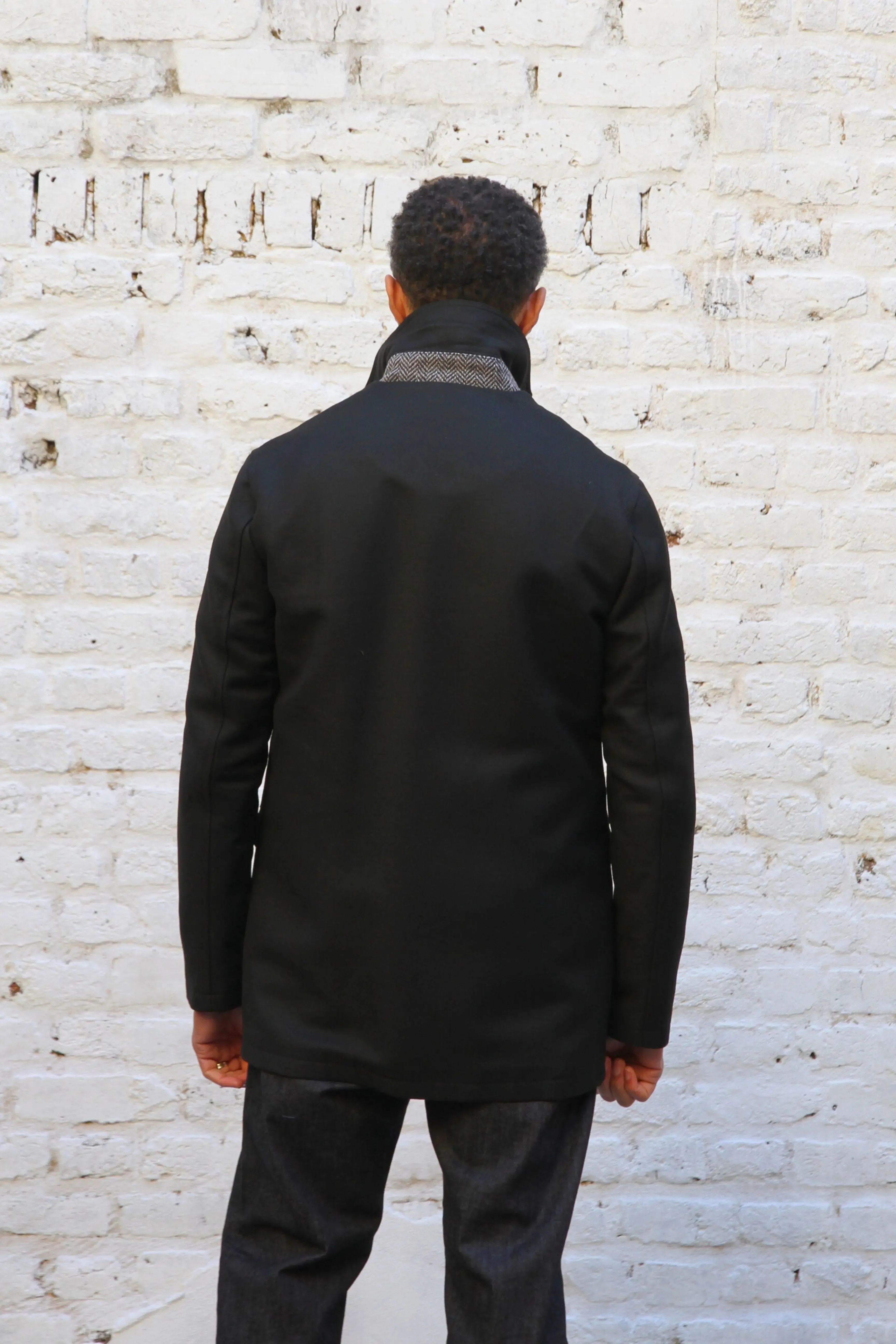 Eddie Lined Coat - Black Twill