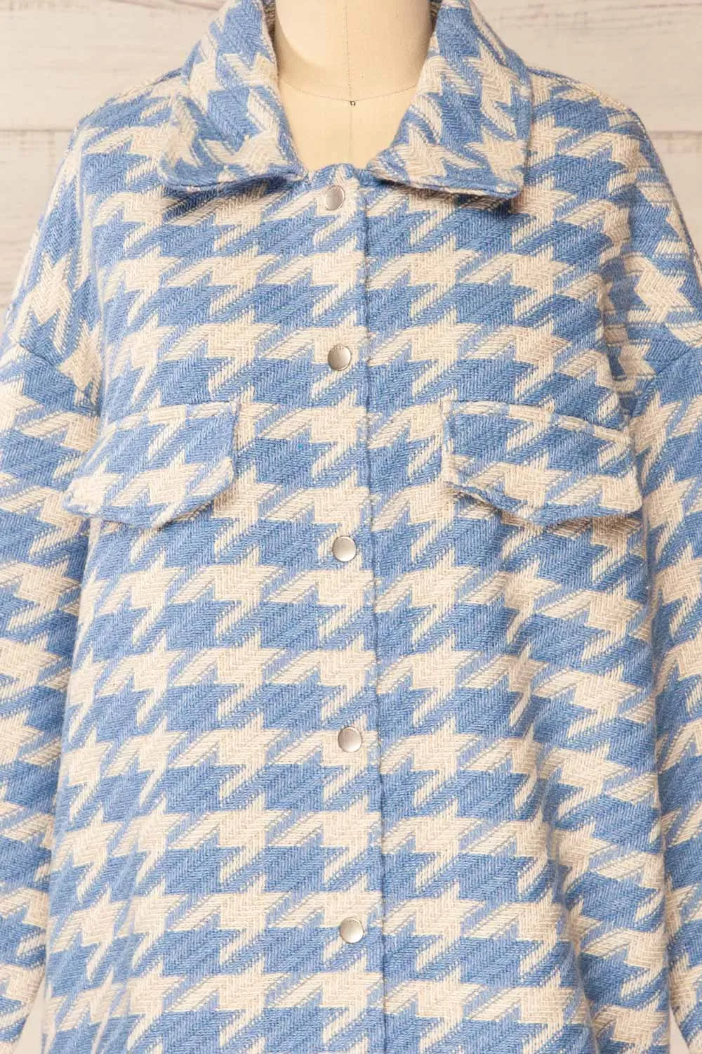 Erice | Blue Houndstooth Shacket