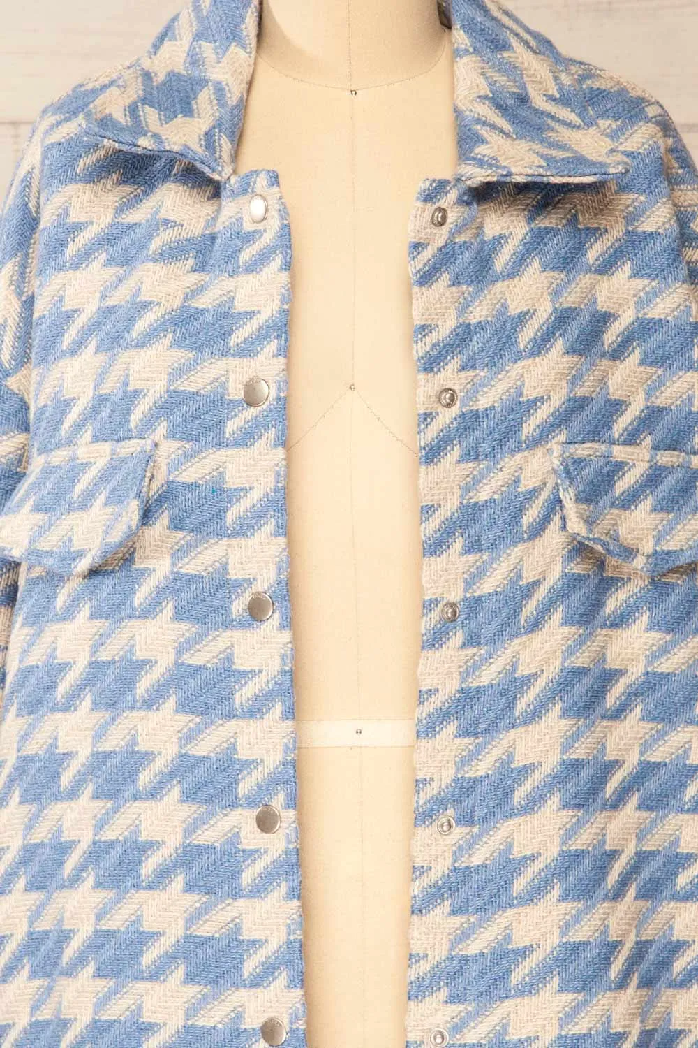 Erice | Blue Houndstooth Shacket