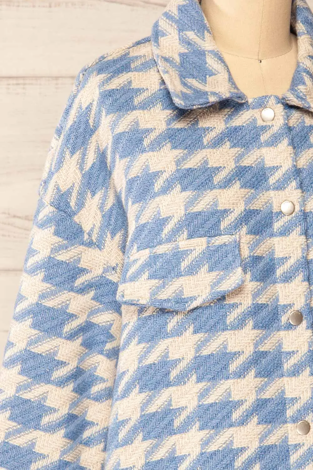 Erice | Blue Houndstooth Shacket