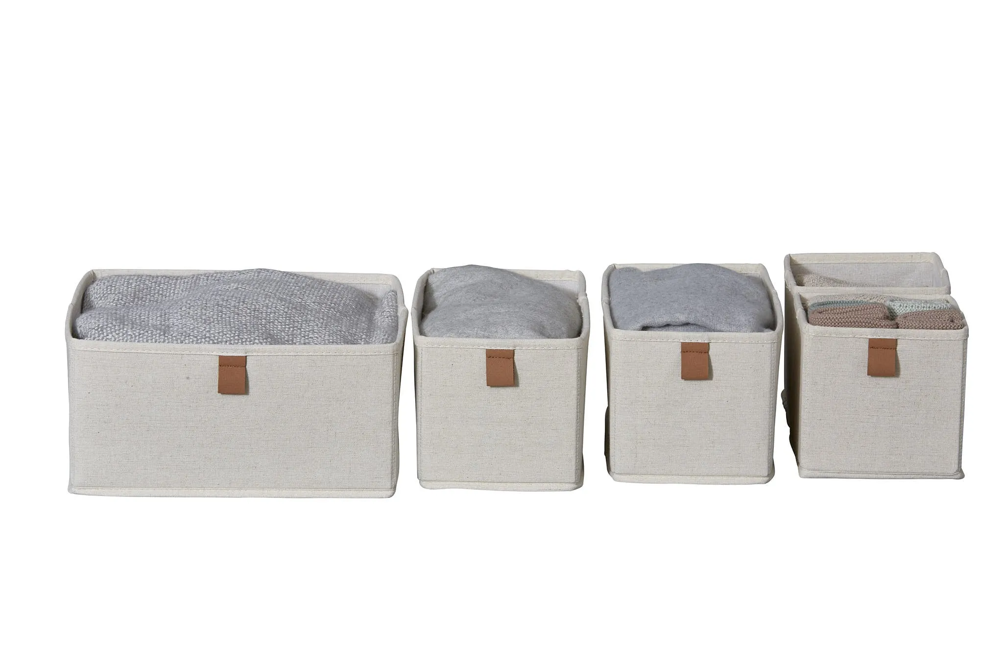 Fabric Wardrobe Organiser - Set of 5 - Cream